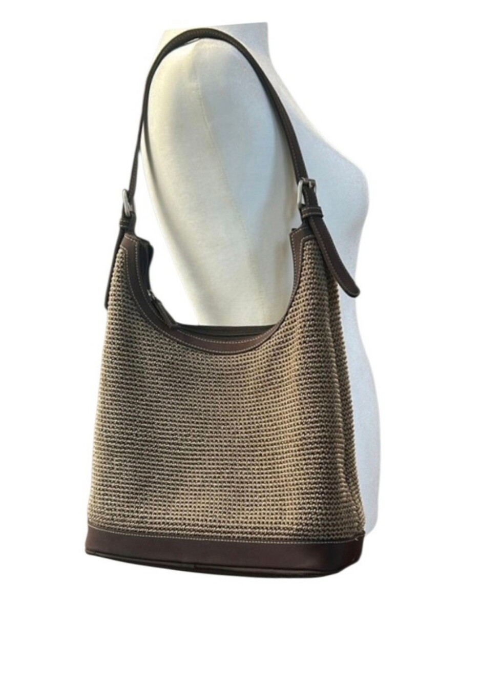 Sak Brown Crochet Hobo Bag